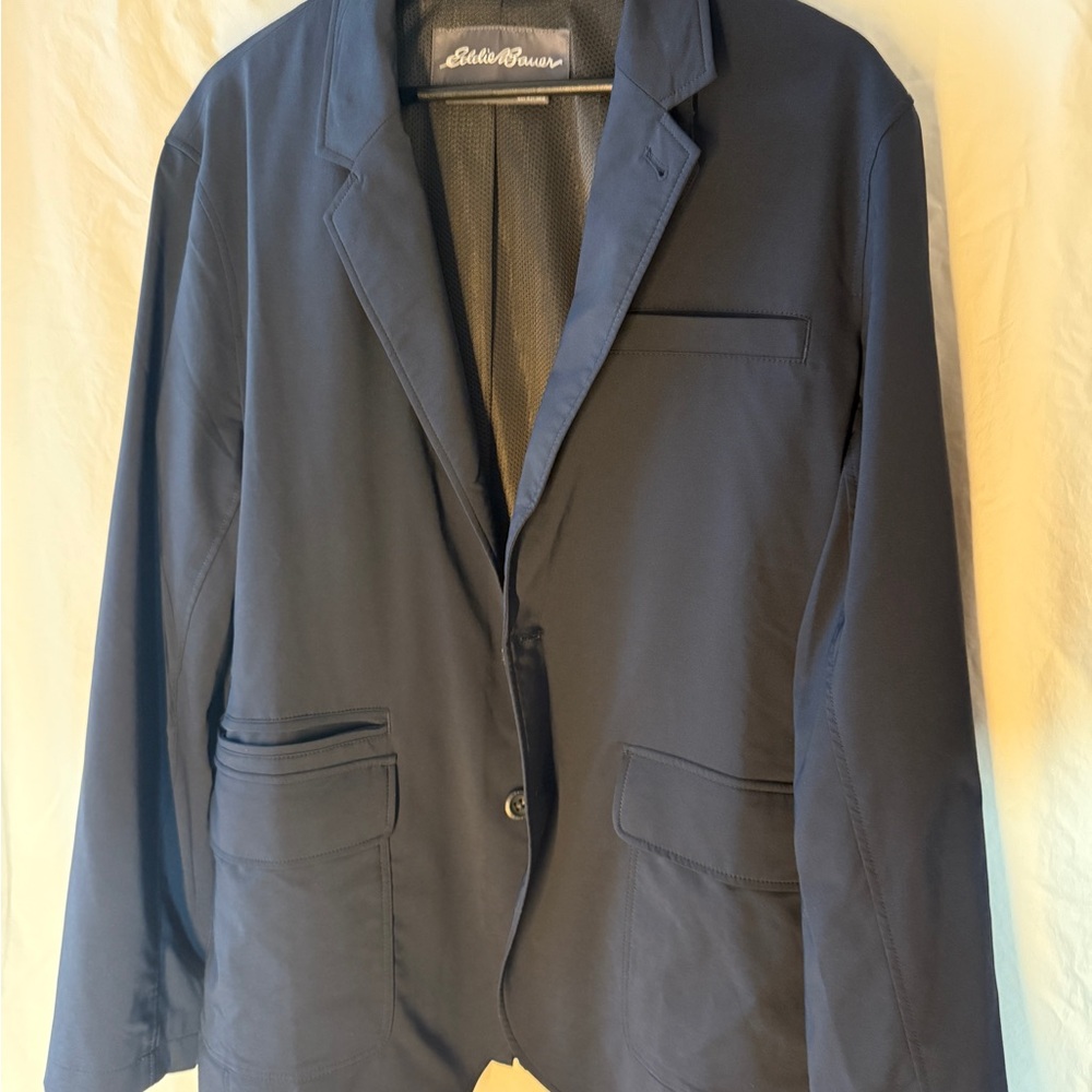 Eddie Bauer Navy Blazer w Utility Pockets Inside
